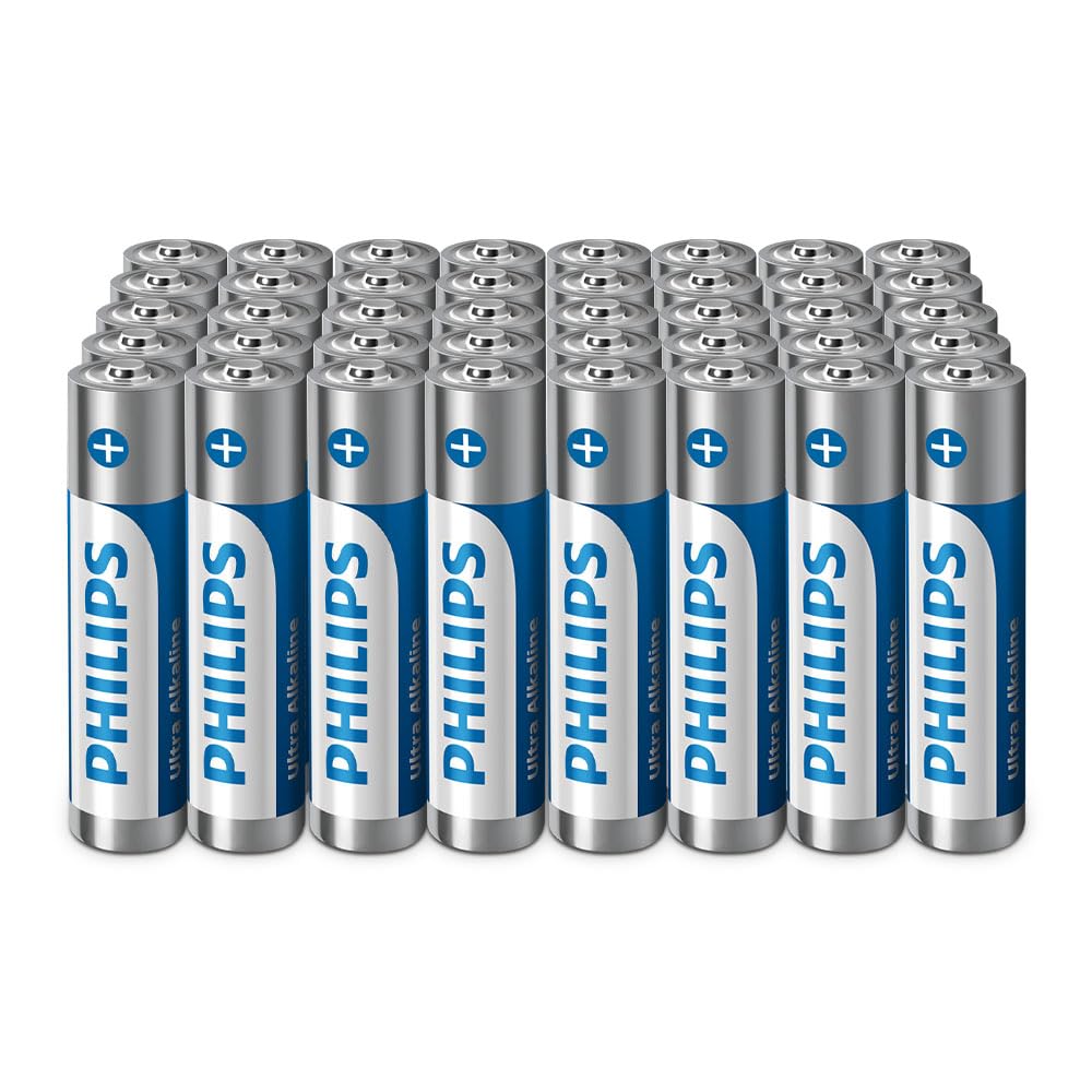 Philips Philips Ultra AAA Alkaline Batteries - Reliable for Remotes, Toys and Small Gadgets, Pack of 40