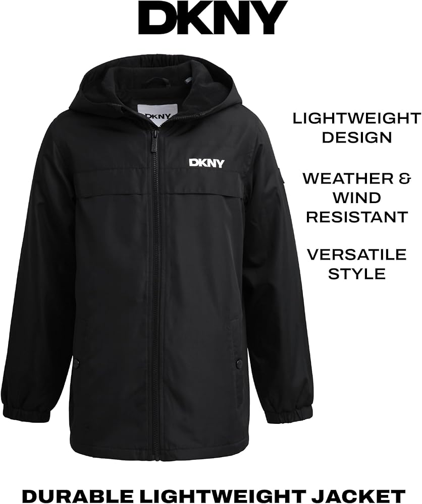 Amazon.com: DKNY Boys Fleece Jacket - Water and Wind Resistant