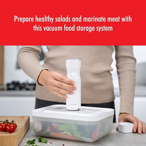Miniatura 4 de ZWILLING Fresh & Save Recipiente sellador al vacío mediano, recipiente hermético para almacenamiento de alimentos, recipiente de preparación de