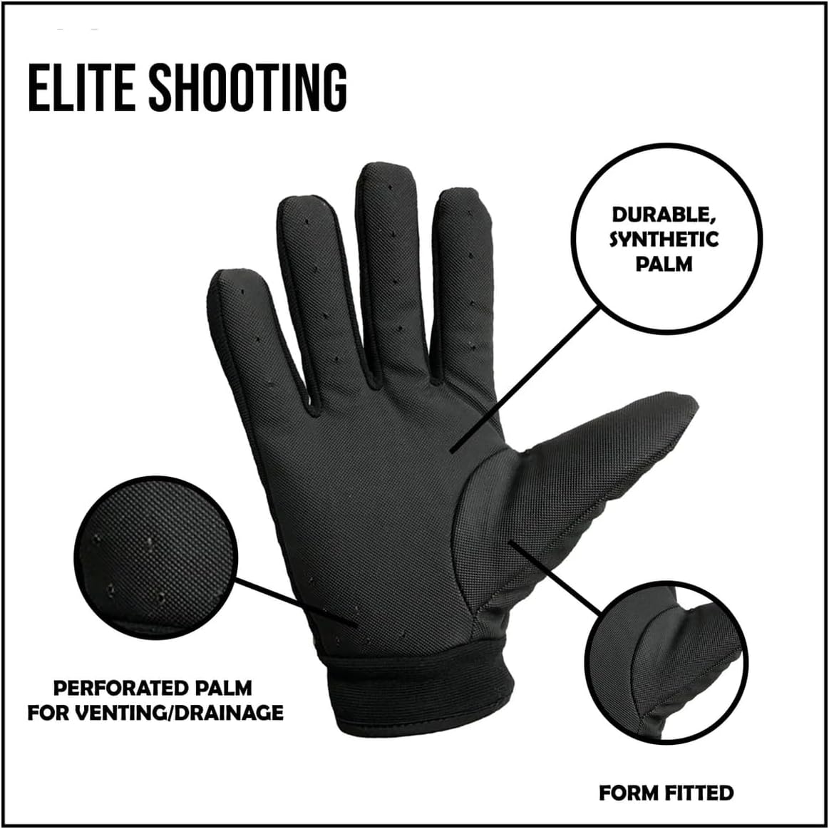 Glacier Glove Unisex Elite Shooting Durable Water-Resistant Quick-Dry Breathable Outdoor Hunting Form-Fitted Gloves
