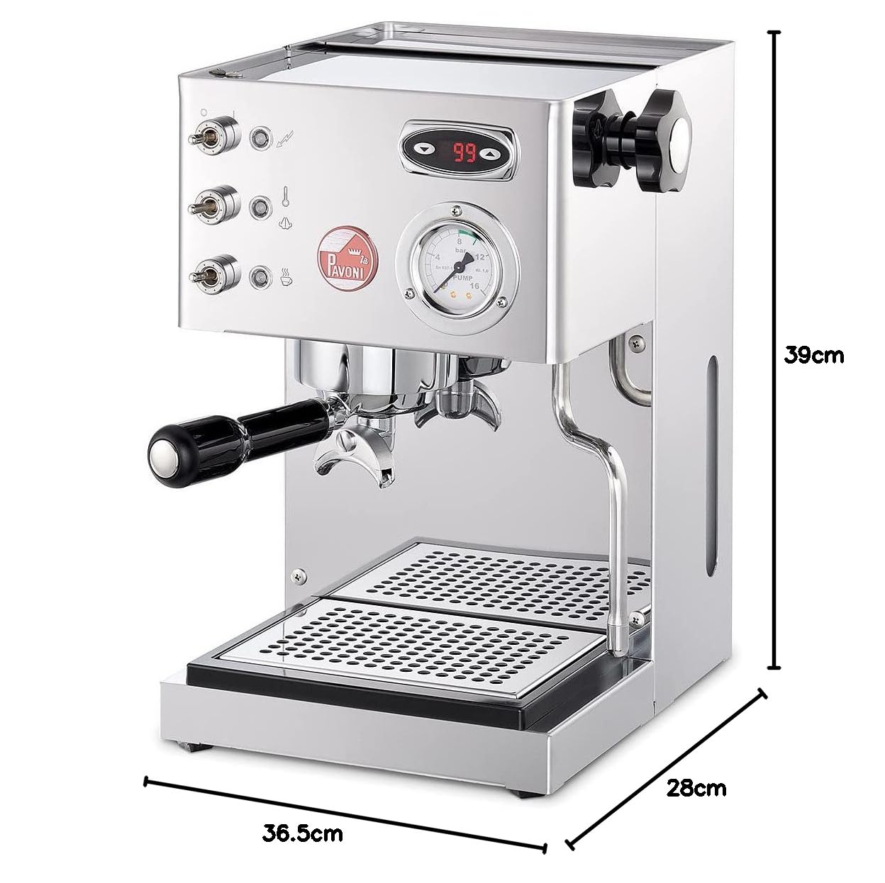 La Pavoni LPMCSR02EU, Macchina per caffè espresso Casa Bar PID, Steel