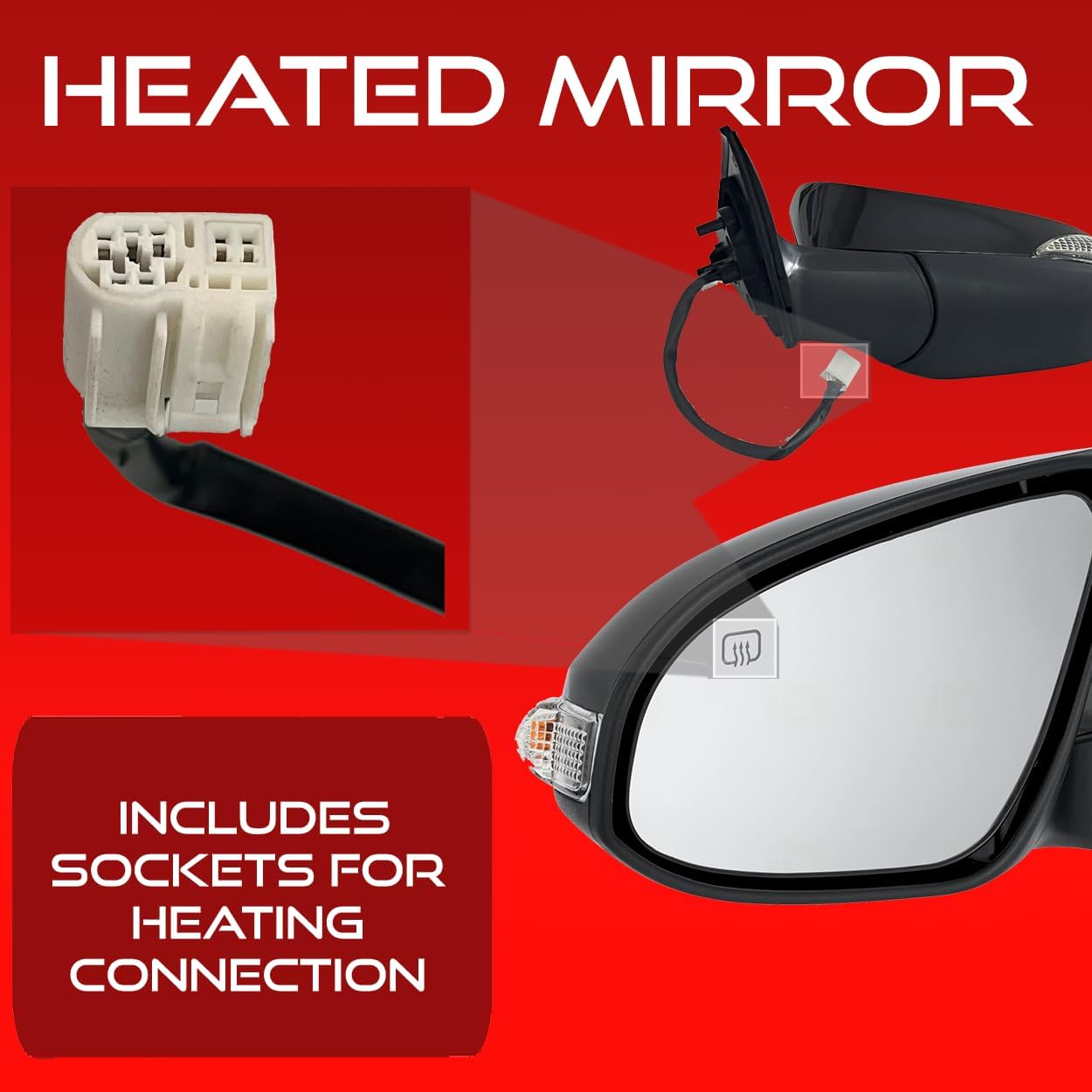 Side Car Door Mirror Replacement For Toyota Corolla 2014-2019 - Side View Mirror Replacement With Turn Signal - Accessories by Utopicar (Right - Passenger Side)