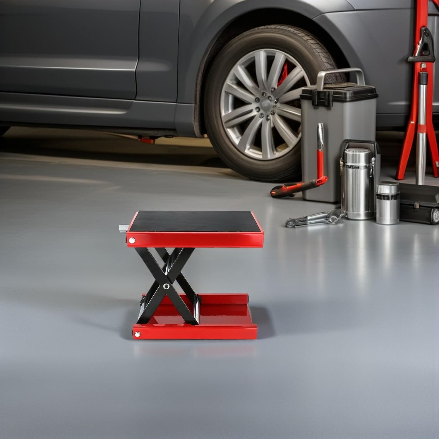 Ipetboom Adjustable Motorcycle Lift Stand Hydraulic Motorcycle Jack Holder Dirt Bike Stand Lift for Repair and Parking Maintenance