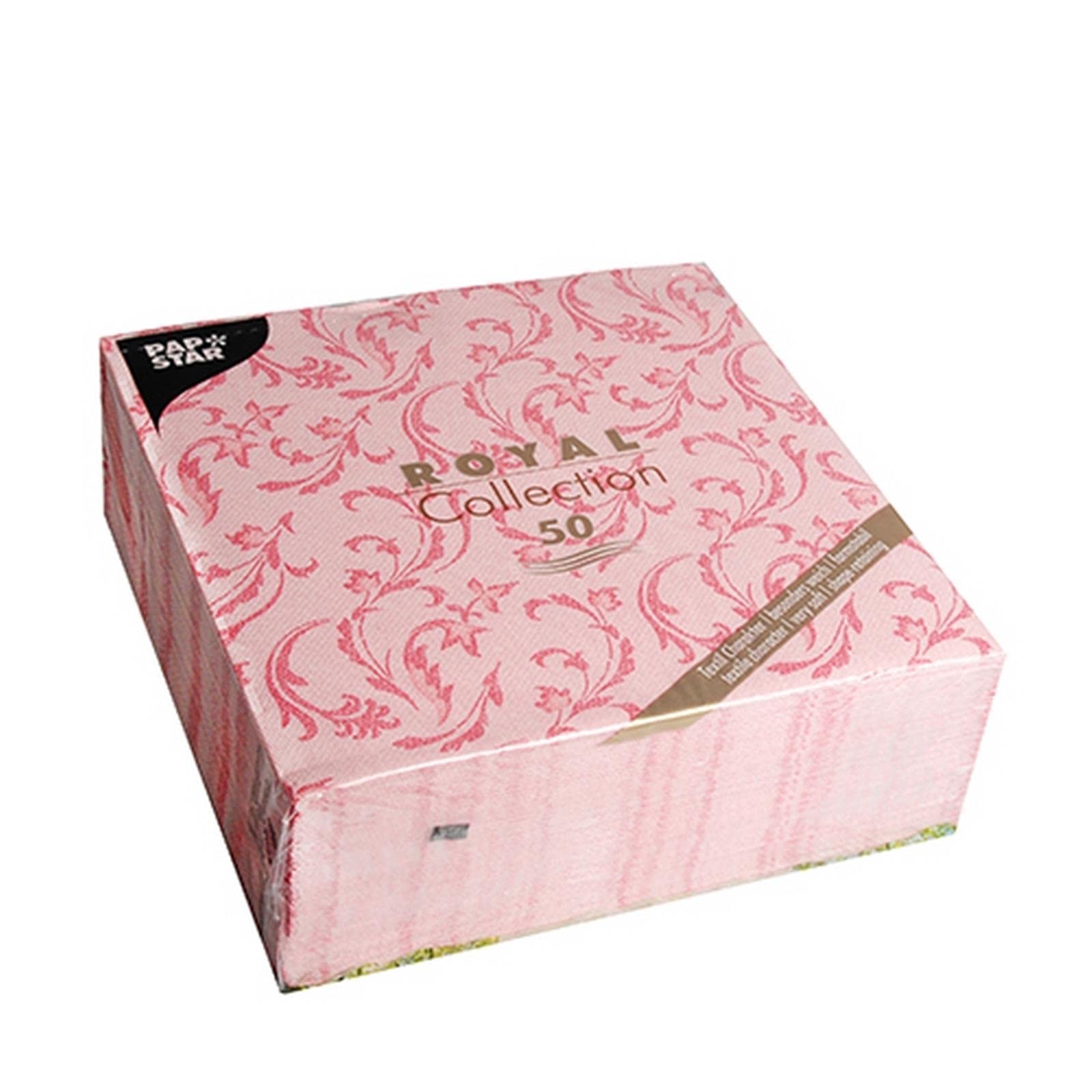 Papstar Royal Collection #84998 Serviettes 1/4 Fold 40 cm x 40 cm Red Damascato