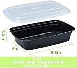 15 Pack 28 oz Plastic Meal Prep Containers with Lids, Leakproof Rectangular Food Storage Container Box for Restaurant, Kitchen, Takeout Food Service Disposables