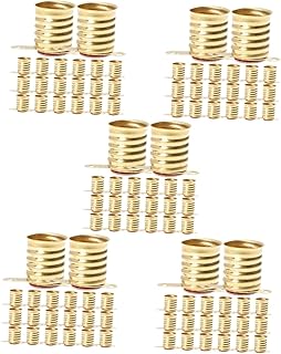 Angoily 100 Pcs E10 Screw Lamp Holder Miniature Lights LED Lightbulb E10 Lamps Socket Light Socket for Indicator Lights Mini Light Bulbs Framing Hammer Yellow Seat All Bronze Short Feet
