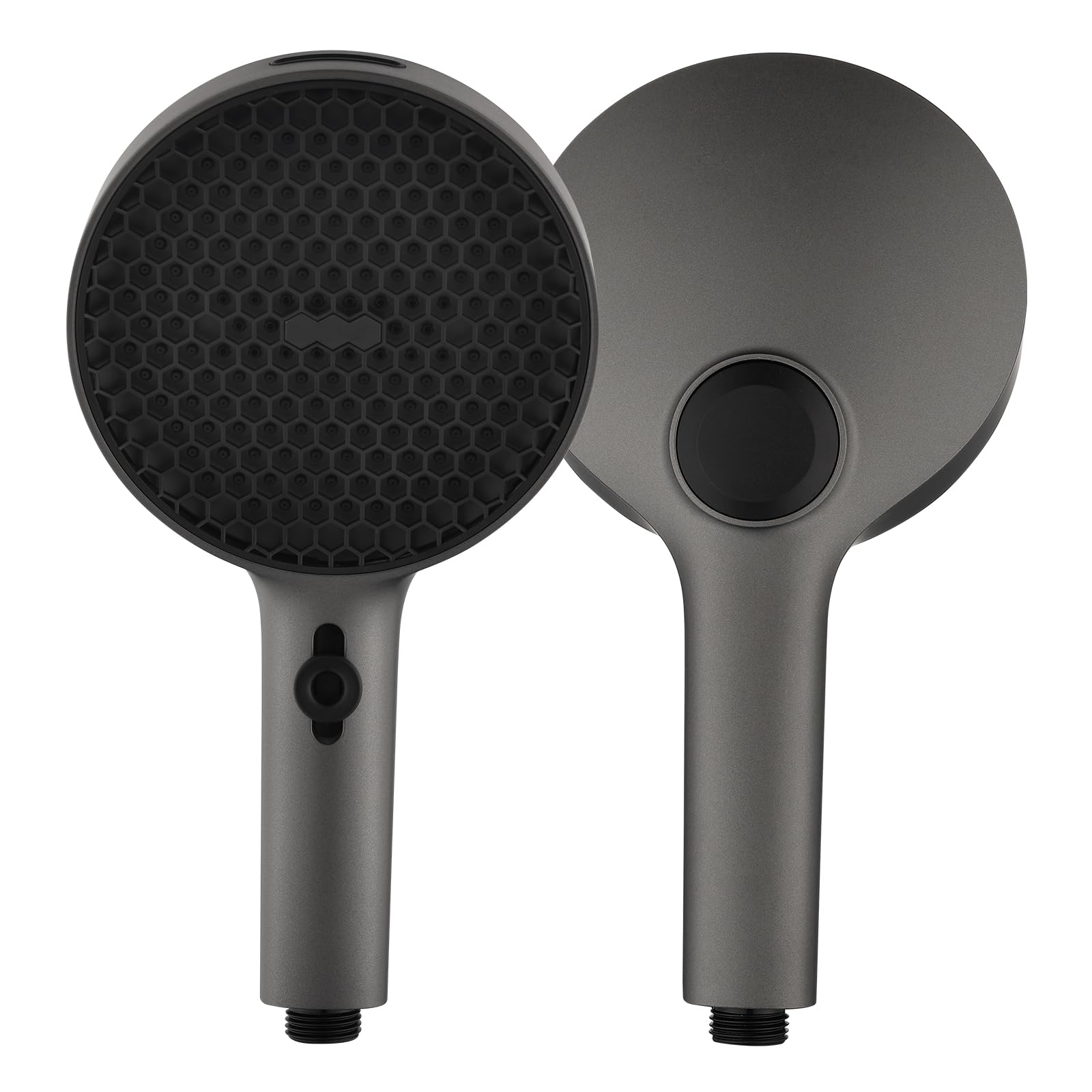 Duschkopf Groß Hochdruck XXL Regenduschkopf mit 3+1 Strahlarten, 130mm Gross Handbrause Duschkopf Wassersparende Brausekopf Dusche Shower Head mit Silikondüsen Abnehmbare Paneele Grau
