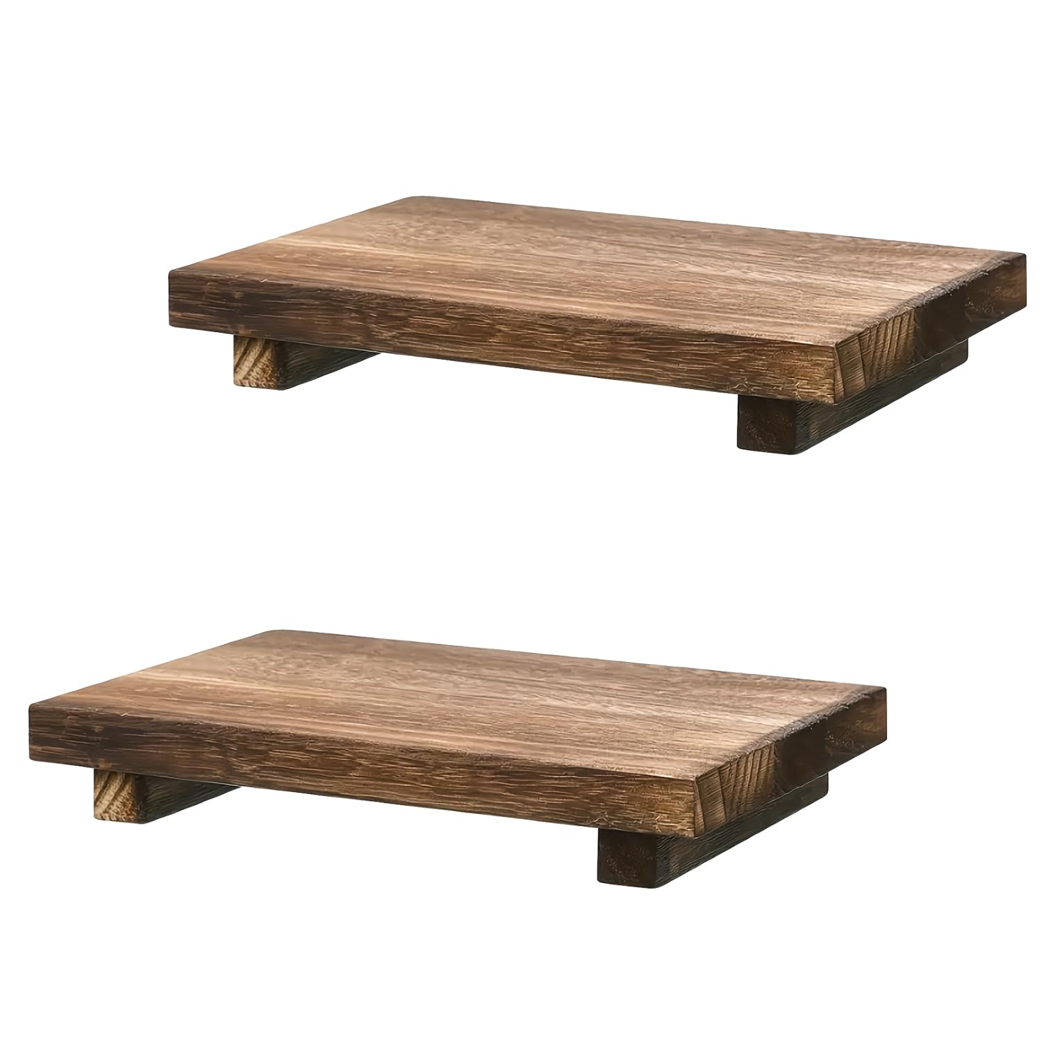 Support de bougies et porte-savon en bois marron pour salle de bain