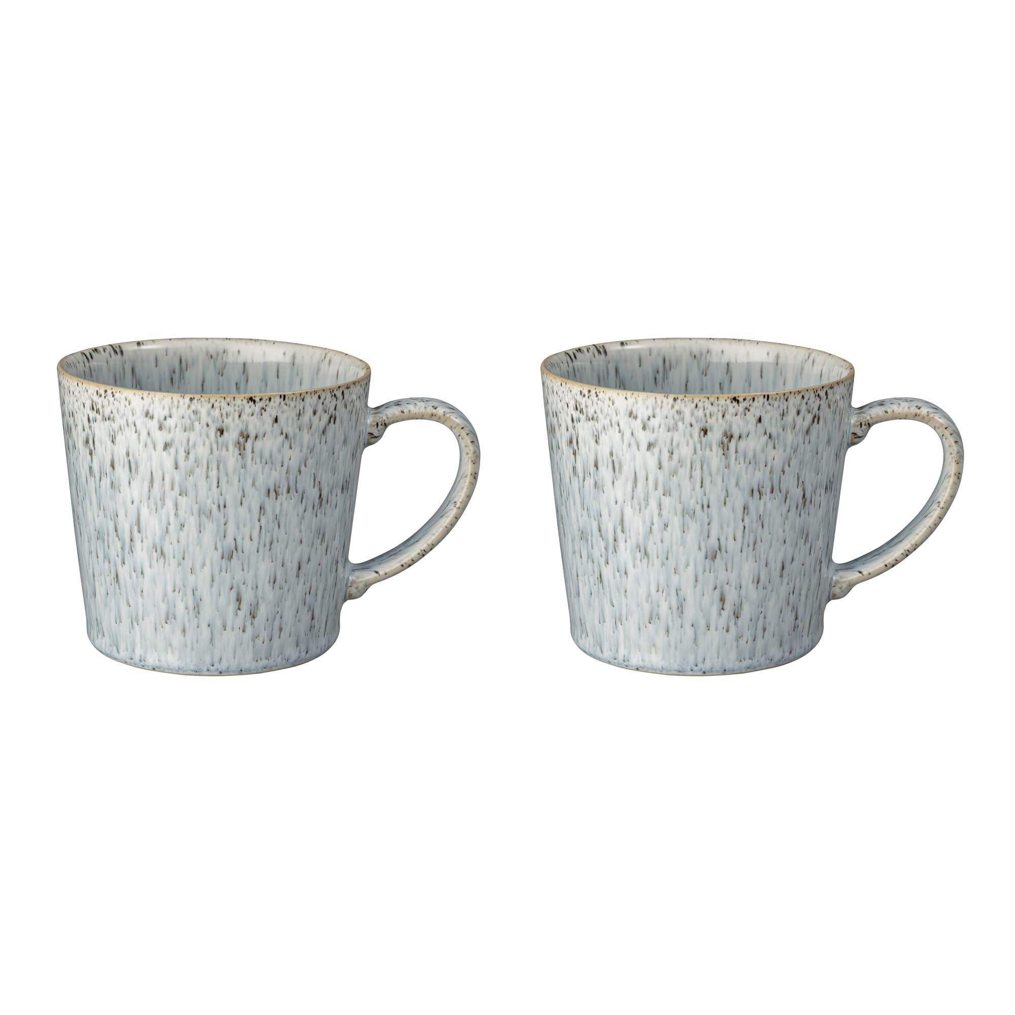 Halo Speckle Coffee Mug Set of 2－390ml Reactive Glaze Stoneware Ceramic Tea Mug Set - Dishwasher Safe, Microwave Safe - Black, Grey, White - Chip Resistant