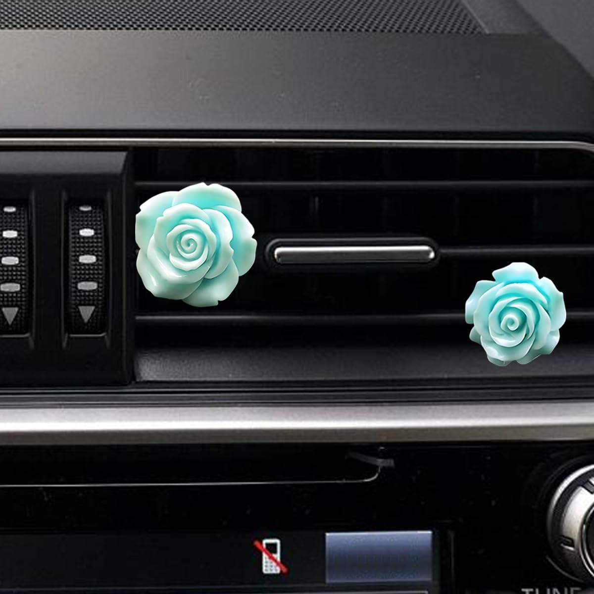 2PCS Rose Flower Car Air Freshener Vent Clip Cute Car Vent Clips Dashboard Air Vent Trim Clips Automotive — view 6