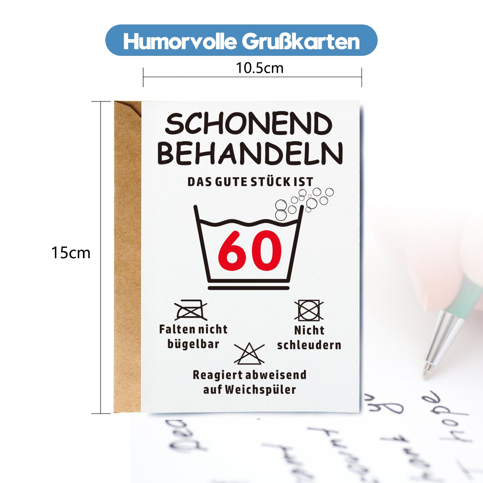 Geschenke zum 60. Geburtstag - Weiß Handtuch & Strandtuch mit Geburtstagskarte 60(160x80cm)- Schonend behandeln Das Gute Stück ist 60 - Lustige Geschenk 60 Geburtstag für Männer & Frauen