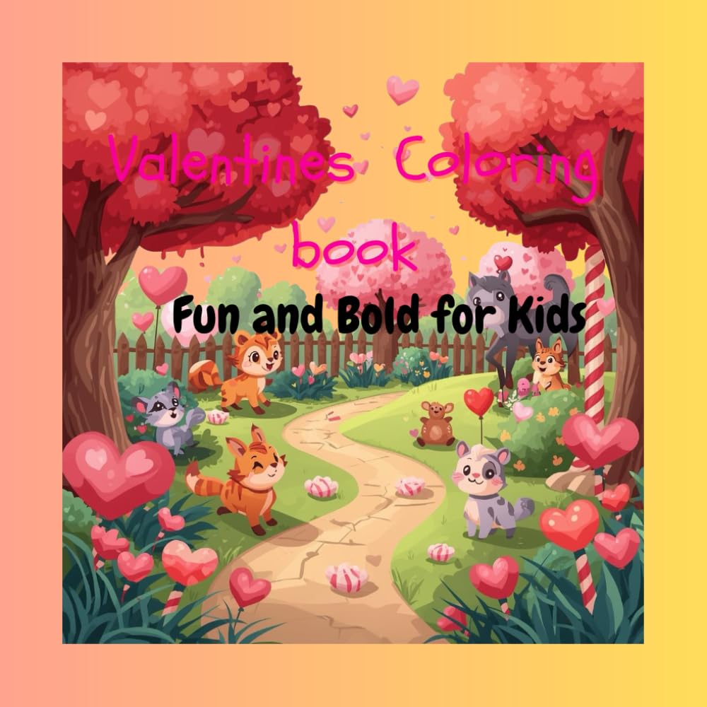 Valentines coloring Book: Simple and easy fun and bold valentines coloring book for kids