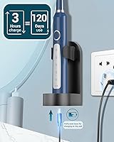 Vista 20 de Rtauys - Cepillo de dientes eléctrico y sónico M5 para adultos y adolescentes, con 8 cabezales de cepillo, de alta potencia, con estuche de viaje, 3