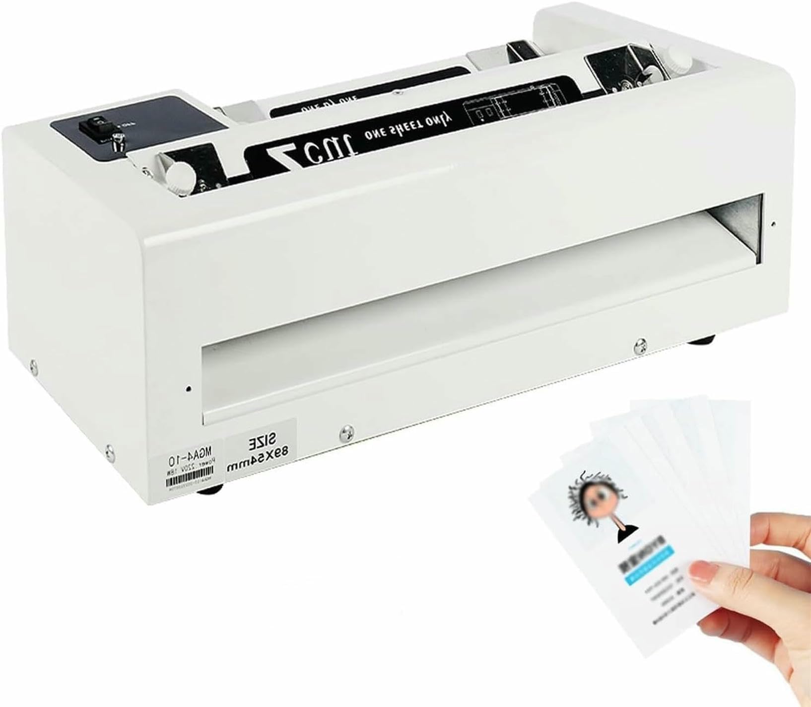 Maszyna do cięcia kart papierowych 100-350g, elektryczna obcinarka do papieru, maszyna do cięcia wizytówek, regulowany margines 9-12 mm do kart członkowskich