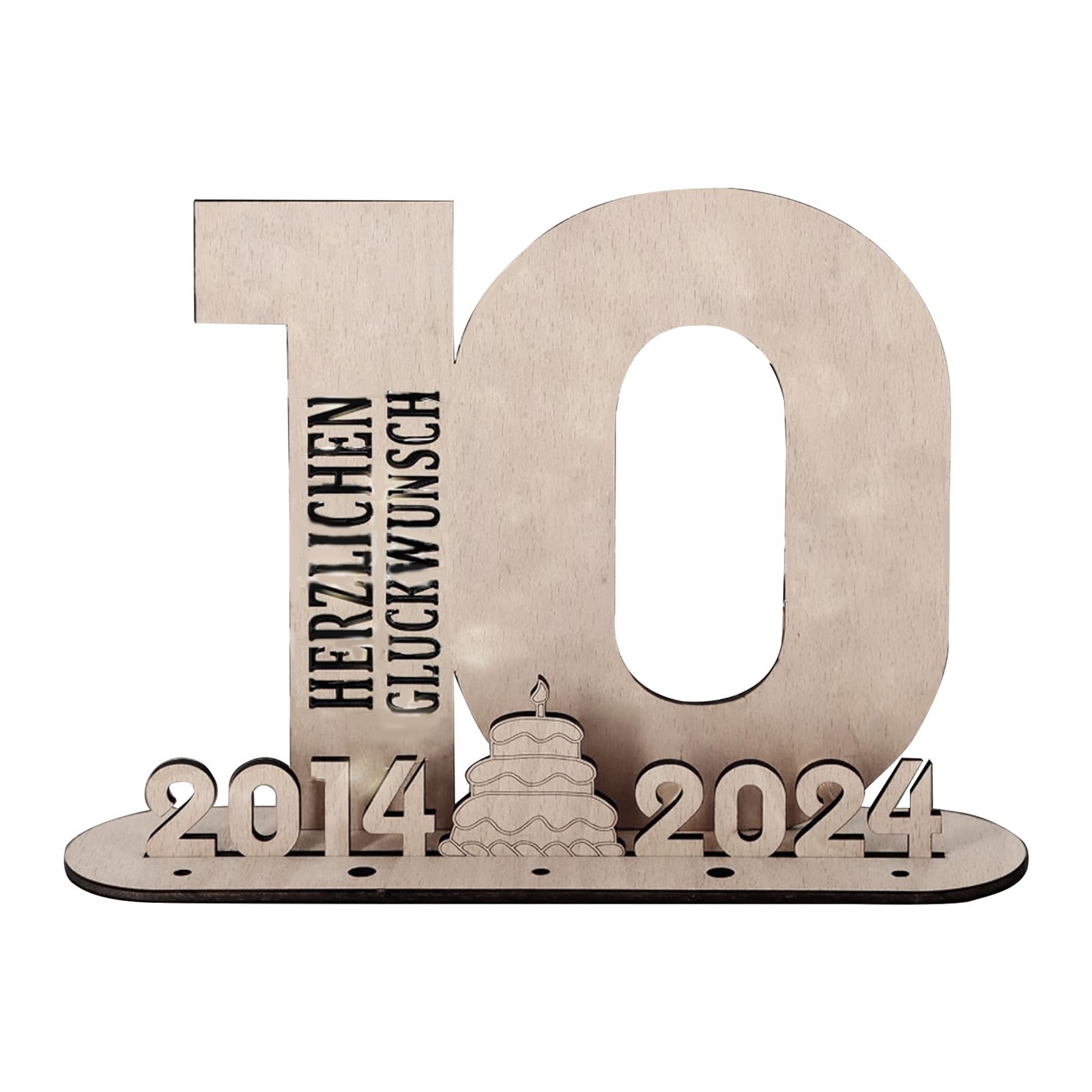 Nucelit Contemporary LED Wood Number Sign for 2024 Wooden Sign Birthday Decors for Birthdays and Parties Retirement Present