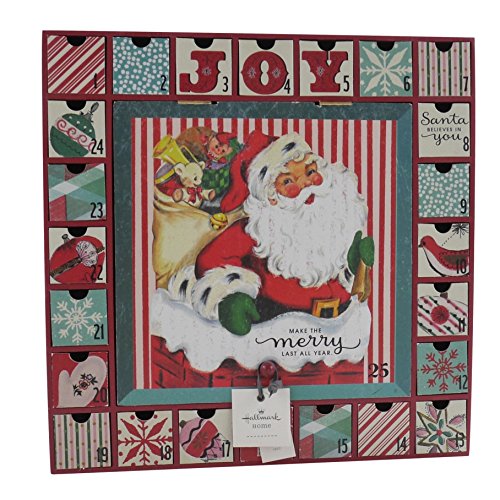 Hallmark Home Vintage Inspired 1950s Santa Drawer Advent Calendar