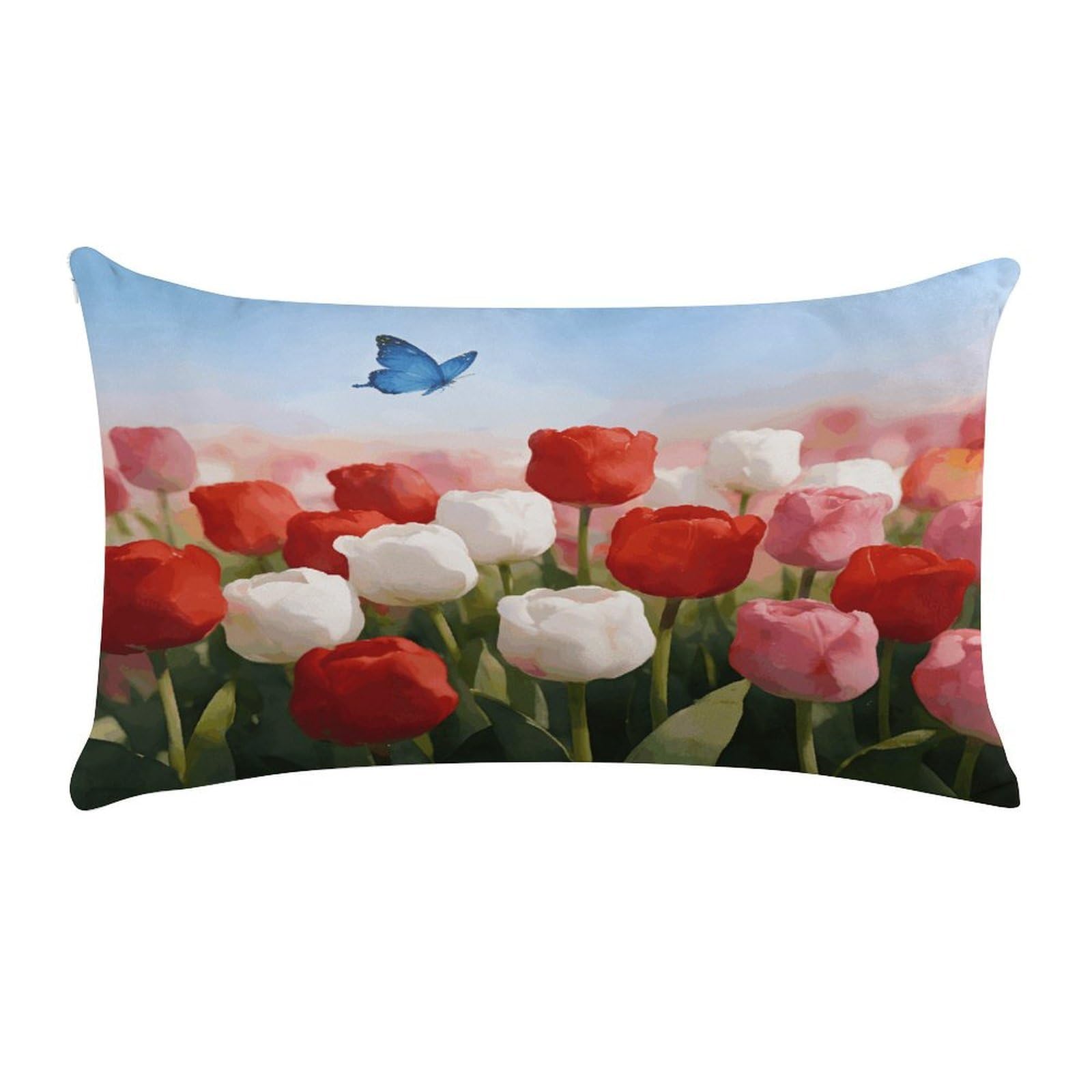 Fodpand Style Watercolor Flowers With Butterfly Pillow Cases Set Of 1 Extra Soft Pillow Protectors With Hidden Zipper Perfect For Hotels, Guest Rooms,Bedroom 12X20 Inches Pillows Not Included