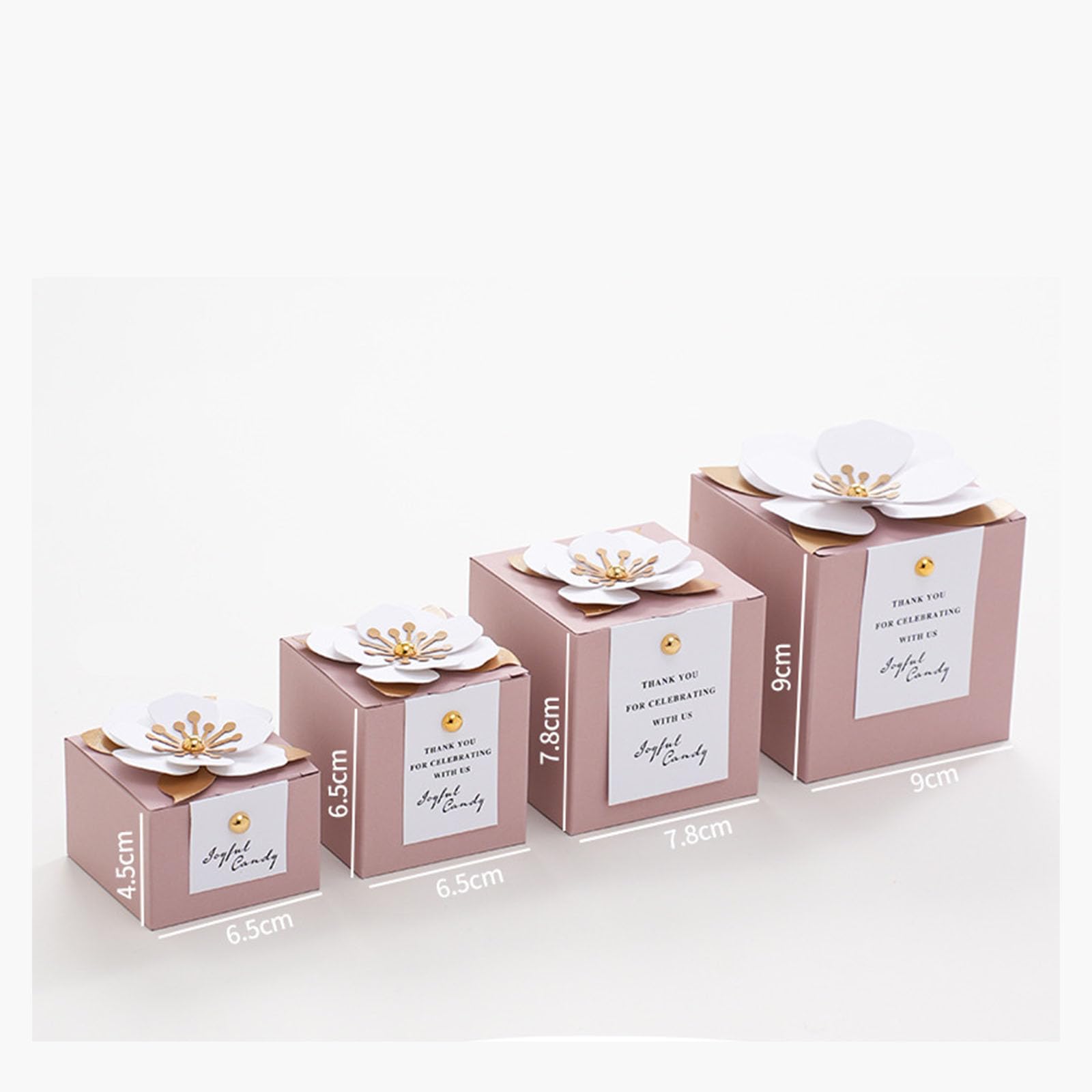 Caja de regalo de dulces florales para celebraciones de bodas y momentos importantes con delicados diseños de pétalos Bonos para recepción de bodas