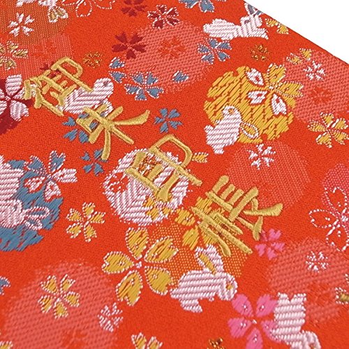 Amazon | 千糸繍院 御朱印帳L【朱小兎】西陣織 金襴装丁/刺繍文字 蛇腹