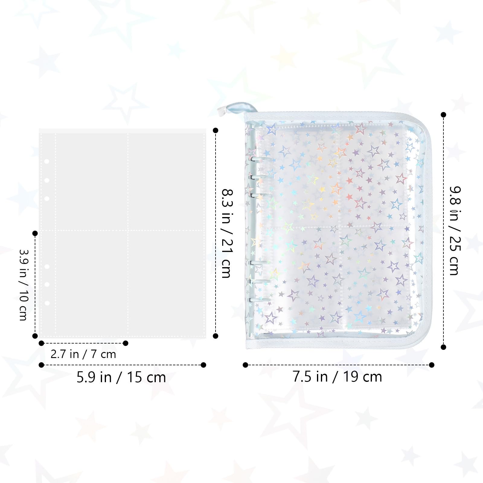 Cabilock 5 Pezzi Raccoglitore Foto A5 con Cerniera in Pvc per Carte e Foto | Custodia Resistente, Chiusura con Zip, Protezione Aggiuntiva, per Organizzare e Mostrare Carte e Foto