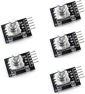 KY040 Rotary Encoder Module, Electrical Brick Sensor Clickable Switch for Arduino ARM PIC (5 Pack)