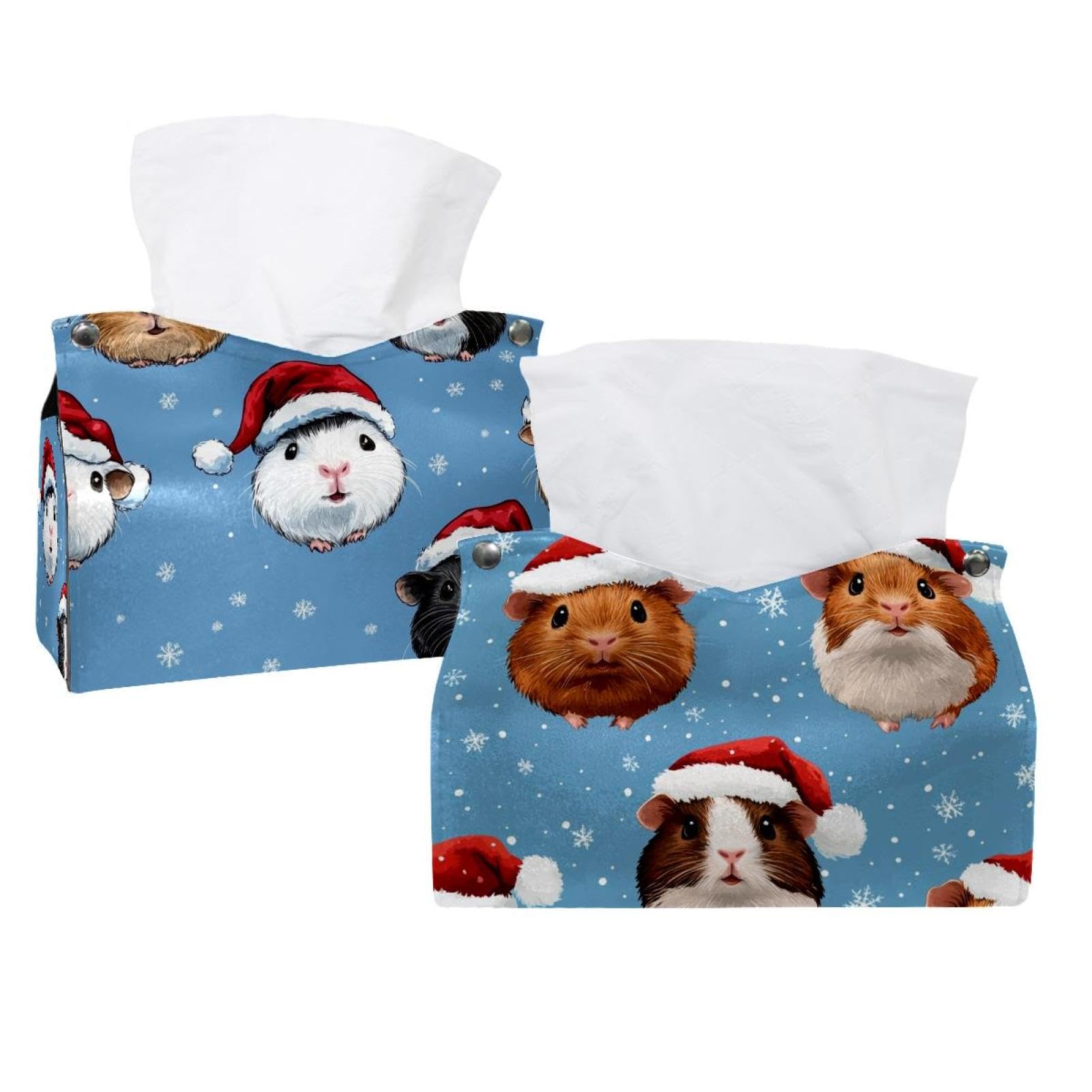 Boîte à mouchoirs cochon d'Inde Noël lot de 2 distributeurs pour décoration hôtel