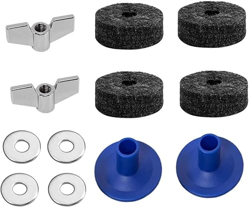 Jiayouy 12 piezas de accesorios de soporte de platillo, fundas de platillo, con tuercas de ala base y arandela de platillos de repuesto para juego