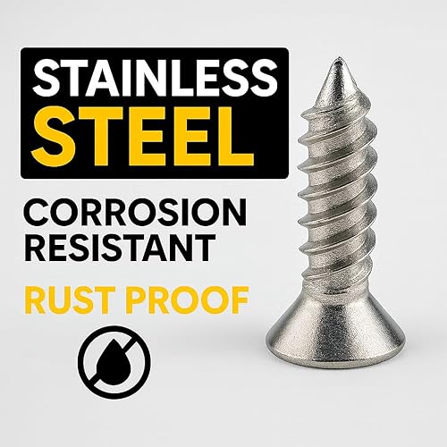 Miniatura 9 de Tornillos de madera de cabeza plana 304 de acero inoxidable Phillips de 100 cantidades #6 x 34 pulgadas (BCP18)
