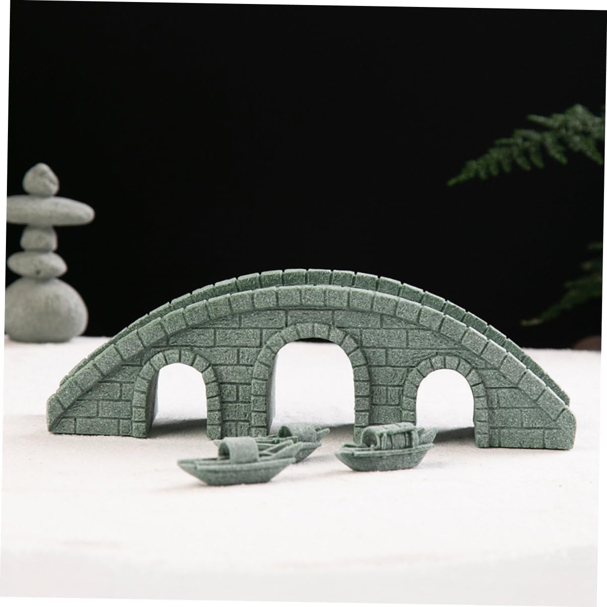 Outanaya Miniature Bridge Model Bridge Statue Zen Style Sculpture Garden Decor Bonsai Adorn