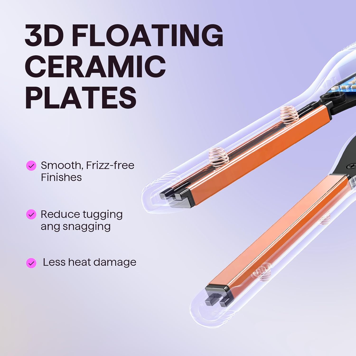 Wavytalk 3/10" Small Flat Iron, Pencil Flat Iron for Short Hair, Pixie Cut and Bangs, Curling Iron for Short Hair, Mini Hair Straightener for Edges with Anti-Pinch Design, Tiny Hair Straightener - Image 5