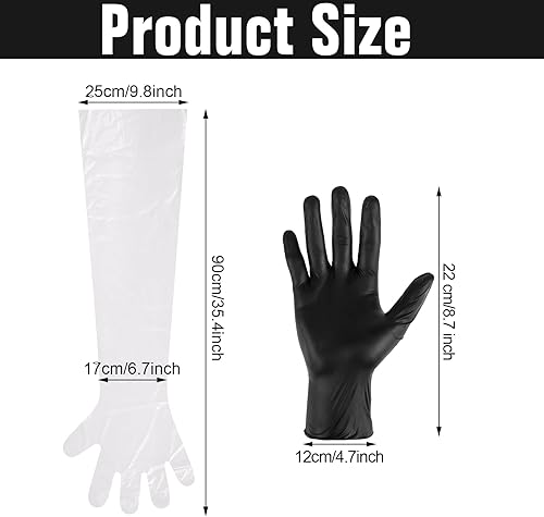 Miniatura 17 de Zhanmai 24 pares de guantes de vestir de campo, guantes de intestino de ciervo, guantes de limpieza de caza para destripar, kit de accesorios