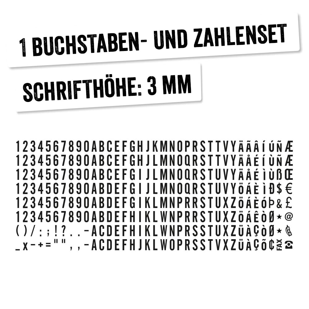 Trodat Printy 4911 Stempelset in Pastell Blau zum Selbersetzen - 3 Textzeilen, Abdruck 38x14 mm, Deutsch, inkl. Pinzette, Stempelkissen schwarz & Buchstaben- und Zahlenset in einer Größe