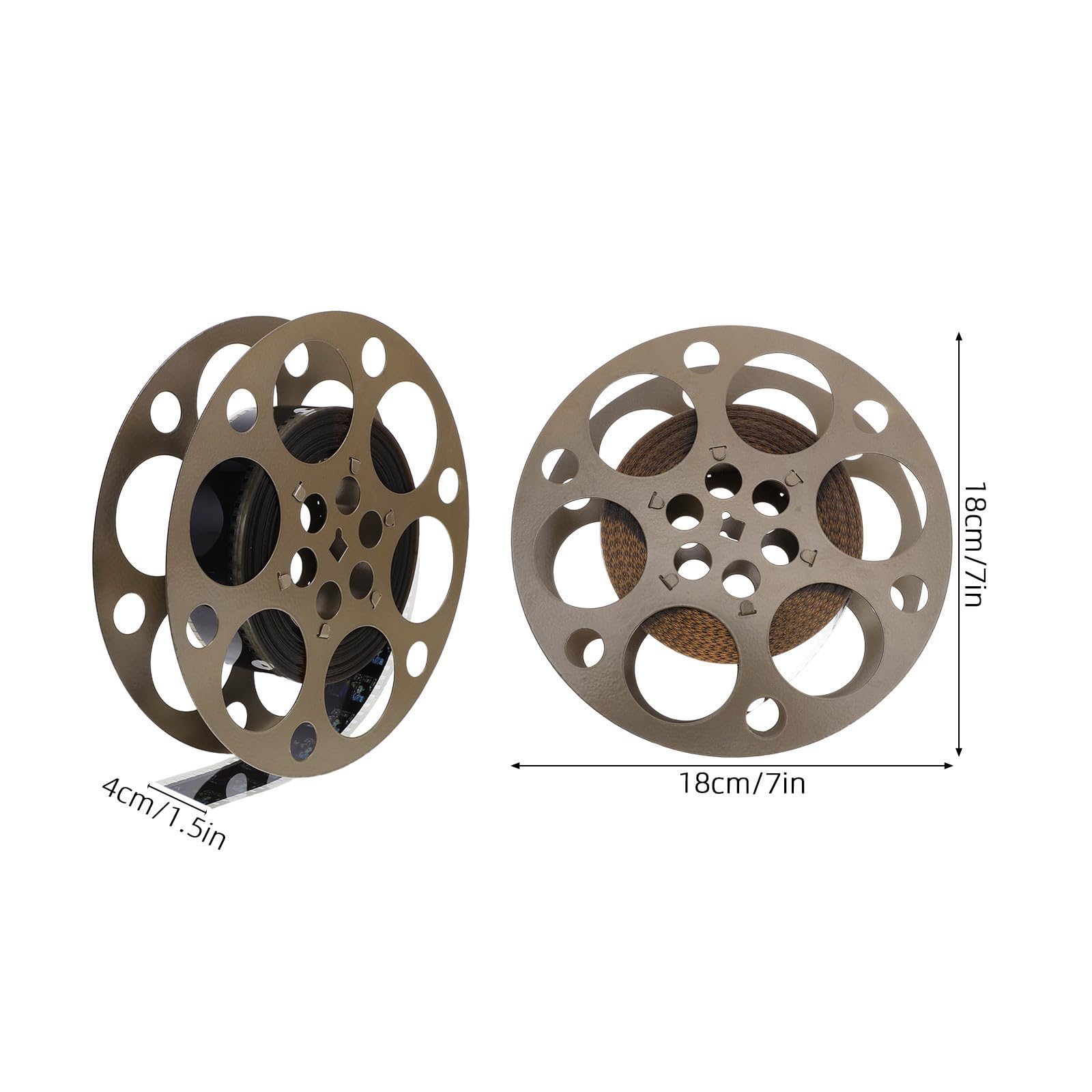 Lurrose Vintage Filmstreifen aus Eisen 18cm Rund Tischdeko für Film Mottopartys und Theaterabende Retro Requisite