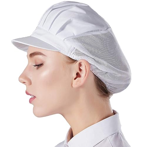 Nanxson 3pcs Unisex Malla de Color sólido Taller Industrial Sombreros de Cocina Protectores de Trabajo Red de Cabello CF9033 - Blanco - Talla única