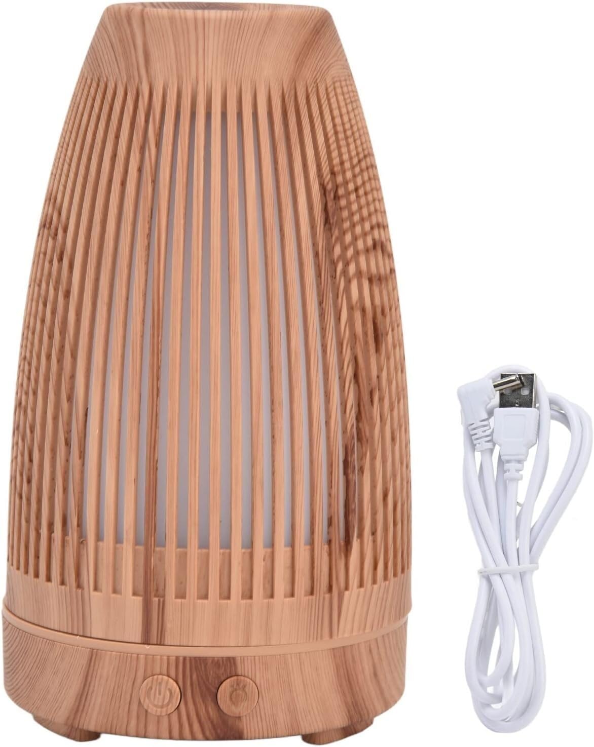 per Uso Domestico Diffusore di Oli Essenziali di aromi Diffusore di Oli Essenziali di aromi da 200 ml Umidificatore Ricaricabile USB con venature del Legno for l'home Office