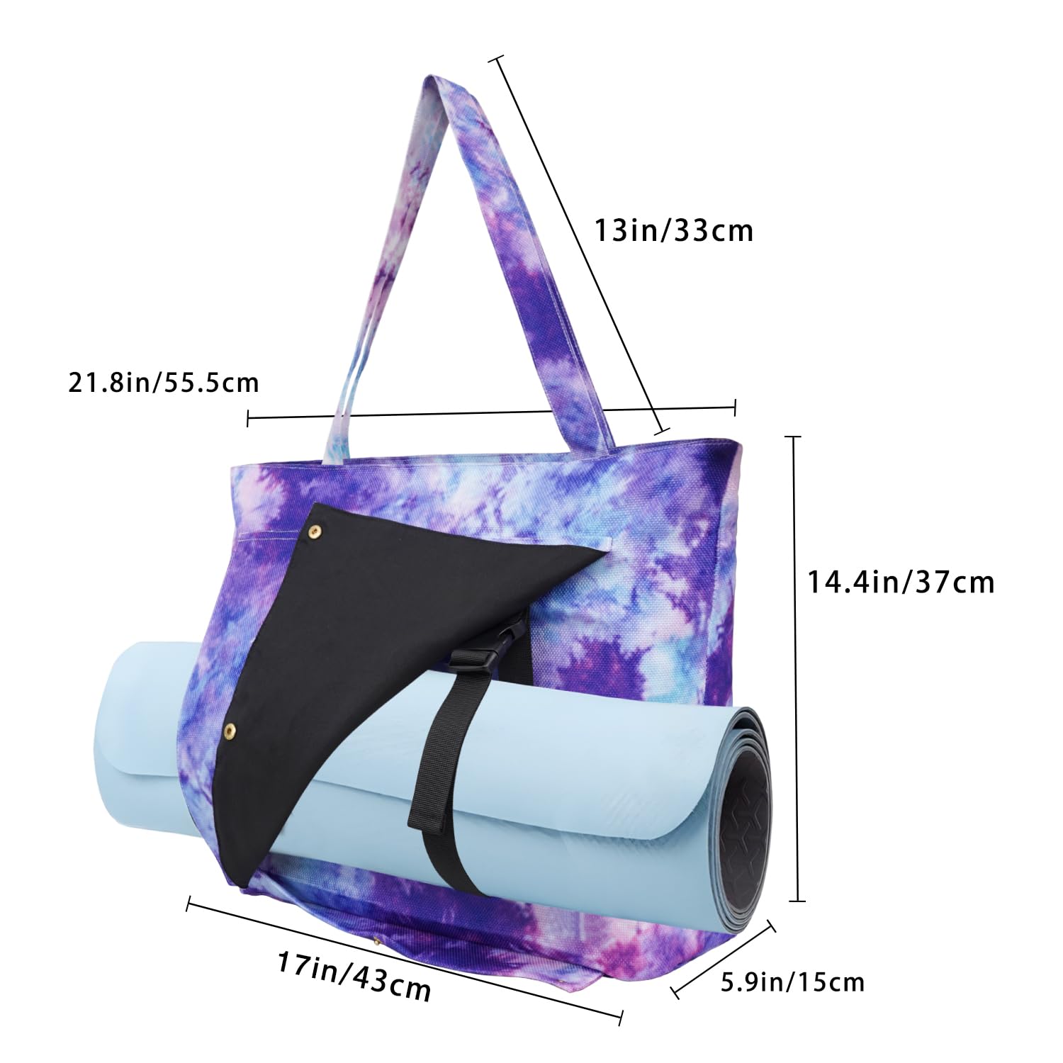 Yoga Mat Bag Yoga Bags and Carriers Fits All Your Stuff Yoga Tote Bag with Zipper Pocket Yoga Mat Carrier Take in Out Mat Easily for Pilates Travel Workout Office Beach and Gym