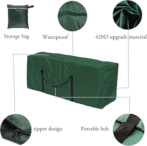 Miniatura 8 de Bolsa de almacenamiento de cojines para exteriores, bolsa de almacenamiento de cojín de patio de 60 pulgadas para muebles de patio, impermeable,