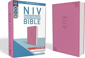 NIV, Value Thinline Bible, Large Print, Imitation Leather, Pink