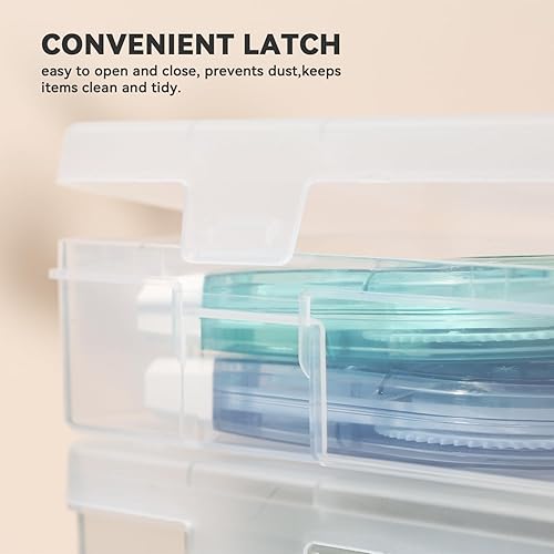 Miniatura 4 de novelinks Paquete de 9 contenedores de plástico transparentes para artes y manualidades, cajas de almacenamiento y organizadores apilables con tapas