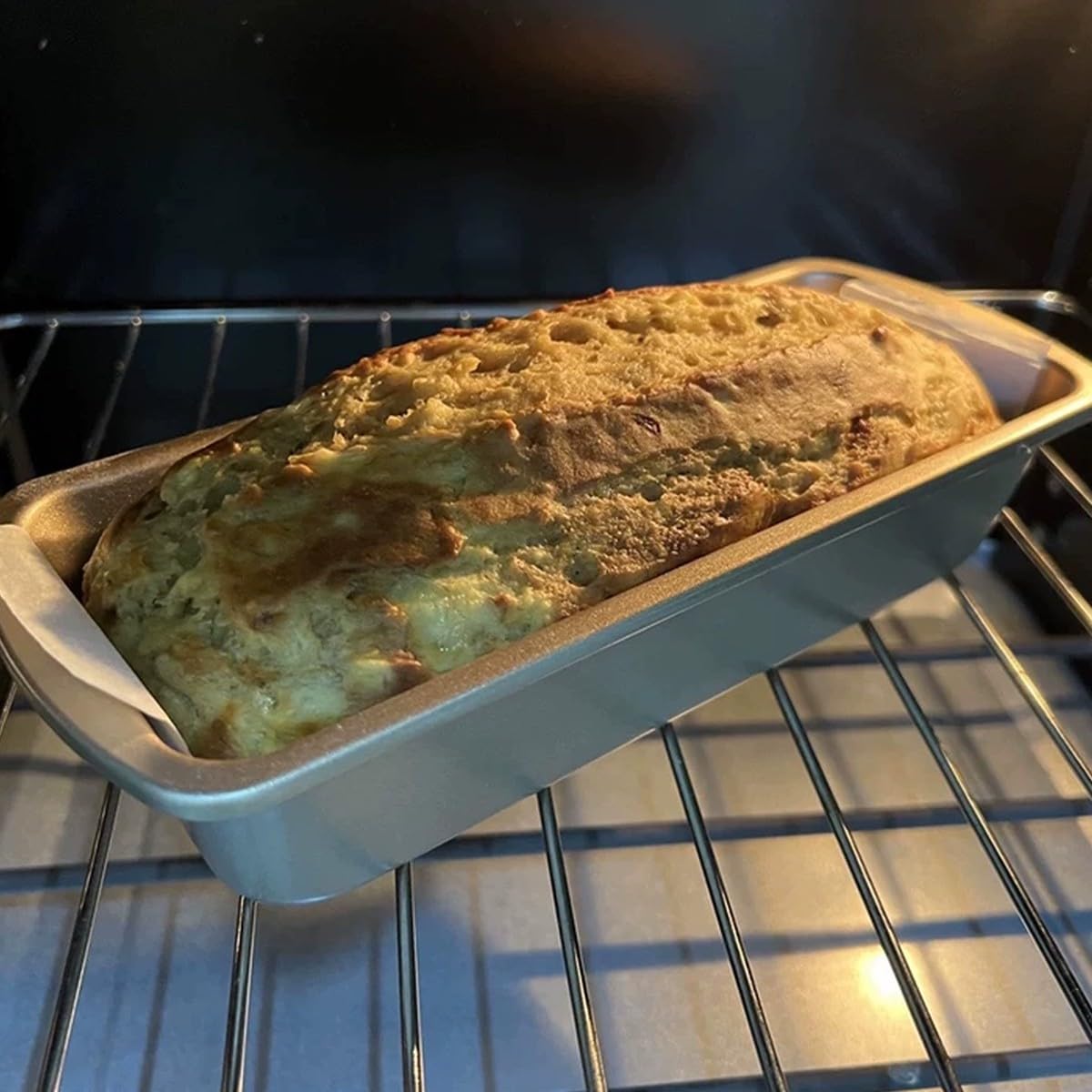 Baannaww 3PCS Loaf Cake Tin Set Non Stick Heavy Carbon Steel Bread Baking Tins for Toast Loaf Pound Cake Meatloaf Cheesecake Oven Bakeware Small Medium Large Champagne Gold