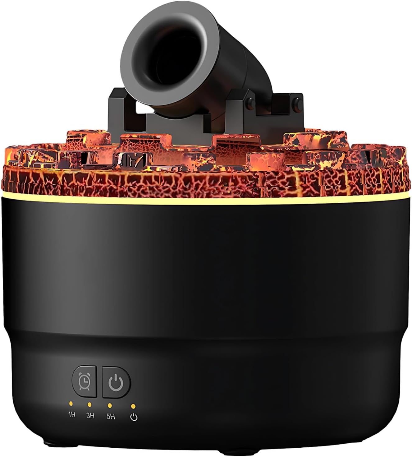 5.2 in / 13.2 Cm Black Diffuser, Cannon Blast with Vapor, Cool Mist, 7-Color Light, Auto Shut-Off, for Bedroom, Us Plug, Large Capacity