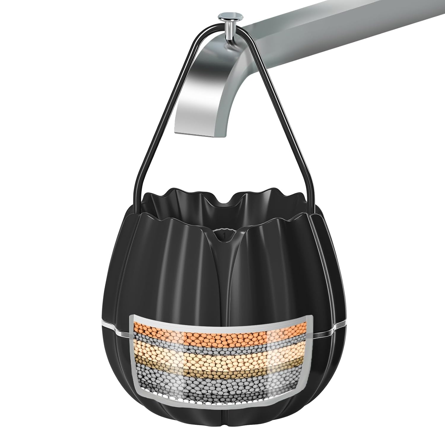 Bath Filter for Tub - Cobbe Water Filter for Bathtub, Removes Hundreds of Contaminants for Smoother Skin & Hair, 3500 Gallons of Filtration, BPA Free(Upgrade Version), Matte Black