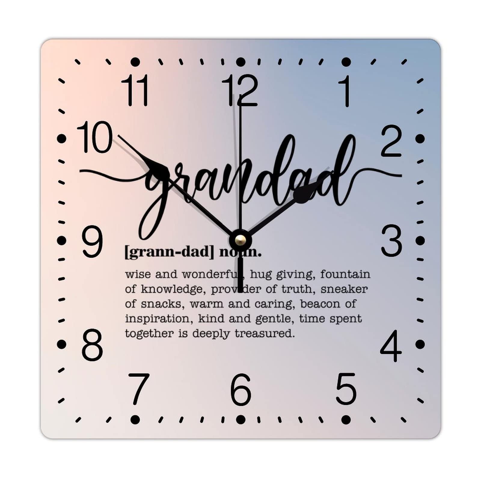 Horloge murale en PVC 30,5 cm carrée à piles pour bureau et chambre à coucher