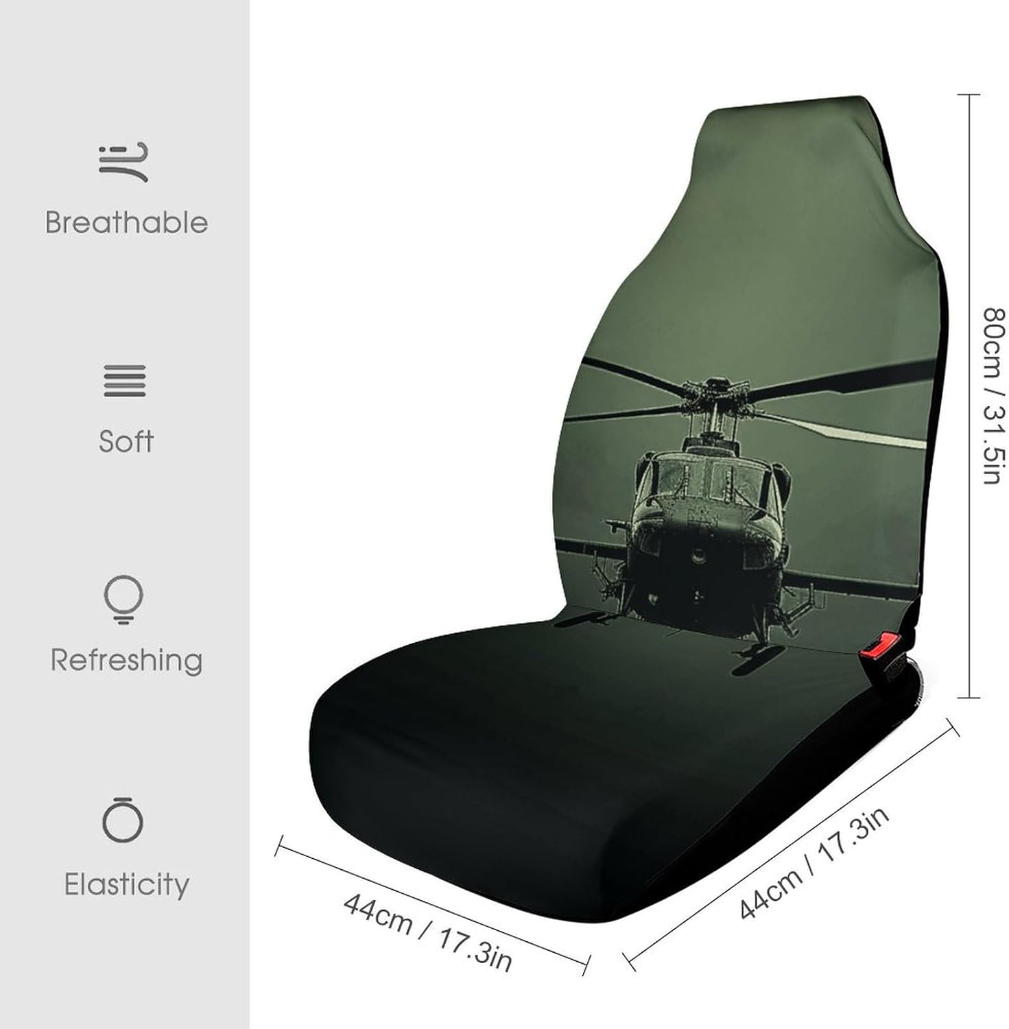 Car Seat Protector Easy to Install Cover Set with Non-Slip Backing Helicopter Car Seat Covers for Most Cars, Vans, Trucks, SUV