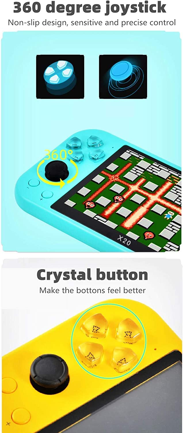 CHROX Console di Gioco per Doppio Giocatore con Controller Wireless da 5,1 Pollici, 9000 Giochi retrò Integrati, Supporta Video/Musica/E-Book/Dizionario Elettronico/Batteria al Litio con Uscita HDMI