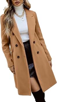 Amazon.com: IBOXQ Womens Jacket Coat Solid Double Breasted