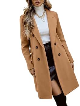 Amazon.com: IBOXQ Womens Jacket Coat Solid Double Breasted