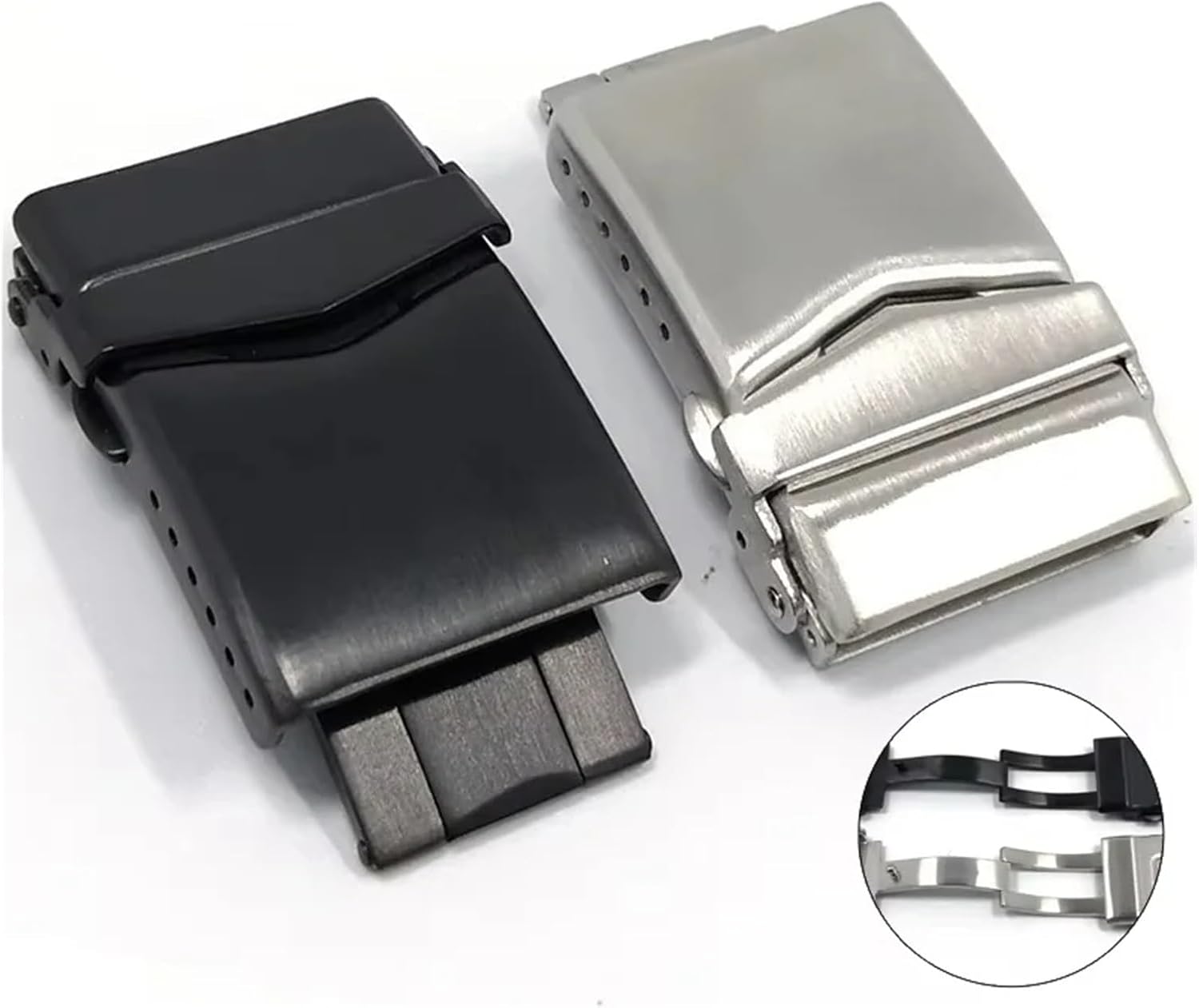 1PCS 18mm 20mm 22mm 316L Solid Stainless Steel Watch Buckle Replacement For Band Folding Safety Clasp Accessories