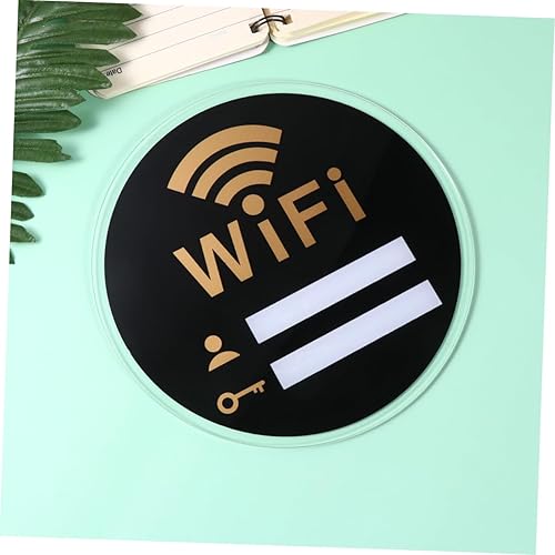 Miniatura 6 de STOBOK 3 unids pegatinas redondas oficina signo decoración oficina tablero para pared de oficina Wifi acrílico signo wifi contraseña signo para