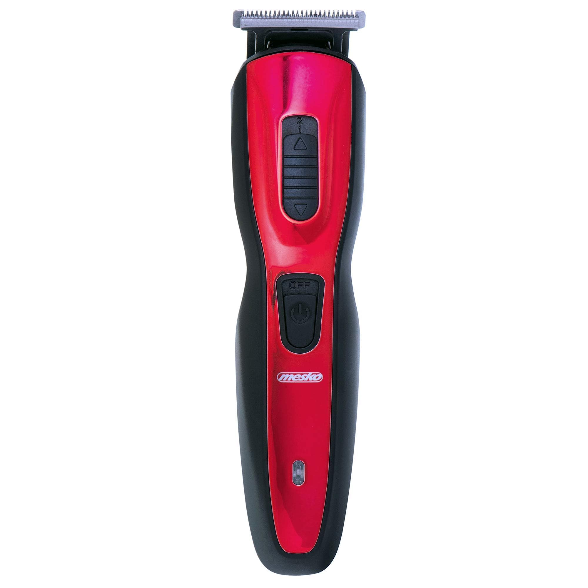 Mesko MS2931 Cortapelos Hombre Maquina de Afeitar Cortar Pelo y Barba, Trimmer 5 Cabezales Acero Inox Intercambiables, 5 Peines Ajuste de Corte, Batería Recargable, Rasuradora, Rojo/Negro
